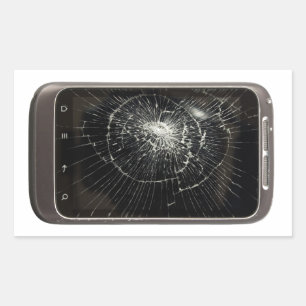 Pegatina Rectangular Teléfono móvil roto