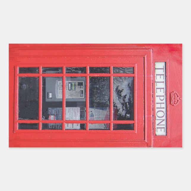 Pegatina Rectangular Teléfono rojo de Londres (Anverso)