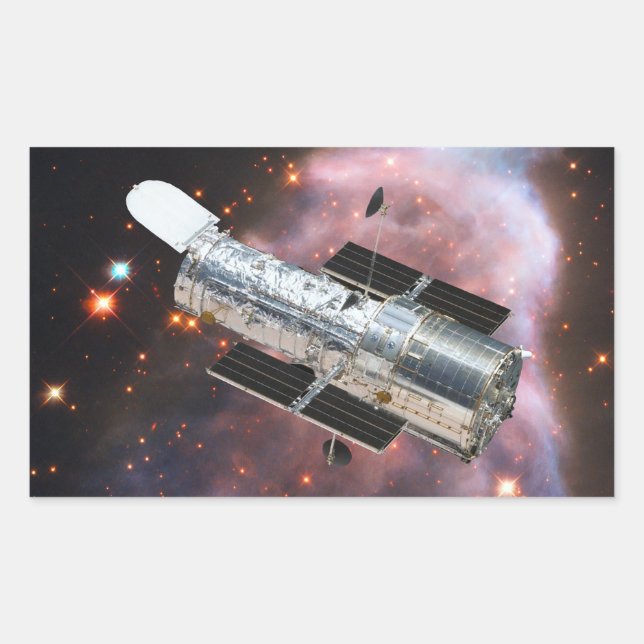 Pegatina Rectangular Telescopio espacial Hubble (Anverso)