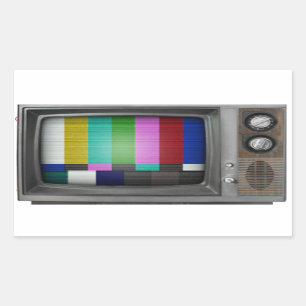 Pegatina Rectangular Televisión antigua