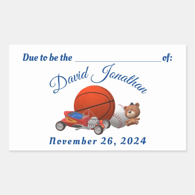 Pegatina Rectangular Tema de los juguetes de niño (Anverso)