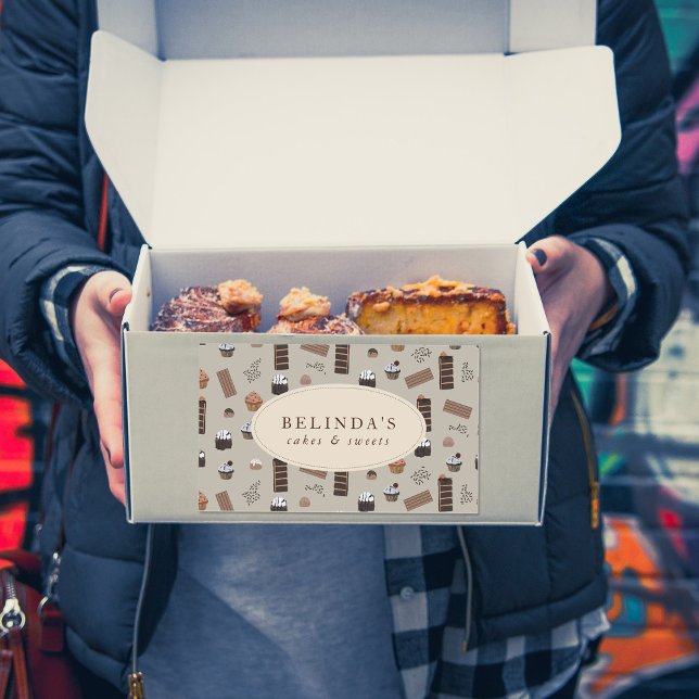 Pegatina Rectangular Tema del chocolate Panadería Chef Custom Name Shop (Chocolate Theme Bakery Chef Custom Name Shop Rectangular Sticker)