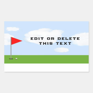 Pegatina Rectangular Tema del golf