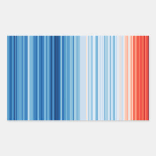 Pegatina Rectangular Temperaturas del calentamiento global Cambio clim