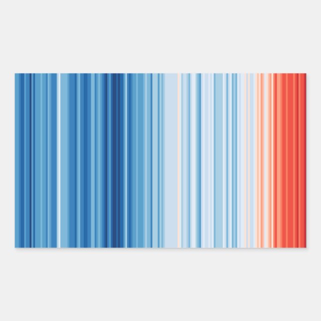 Pegatina Rectangular Temperaturas del calentamiento global Cambio climá (Anverso)