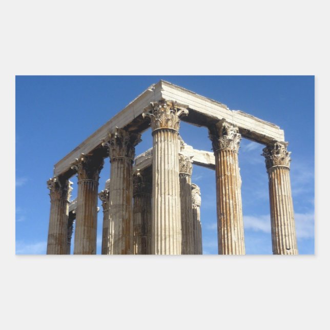 Pegatina Rectangular temple zeus (Anverso)