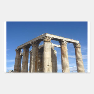 Pegatina Rectangular temple zeus