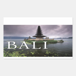 Pegatina Rectangular Templo de Ulun Danu   Bali, Indonesia