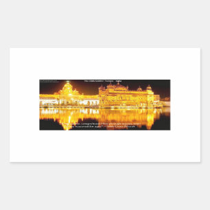 Pegatina Rectangular Templo Dorado Sij en India Regalos y Camisetas