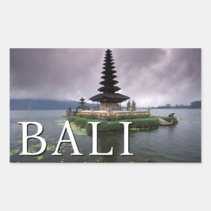 Pegatina Rectangular Templo Ulun Danu   Bali, Indonesia