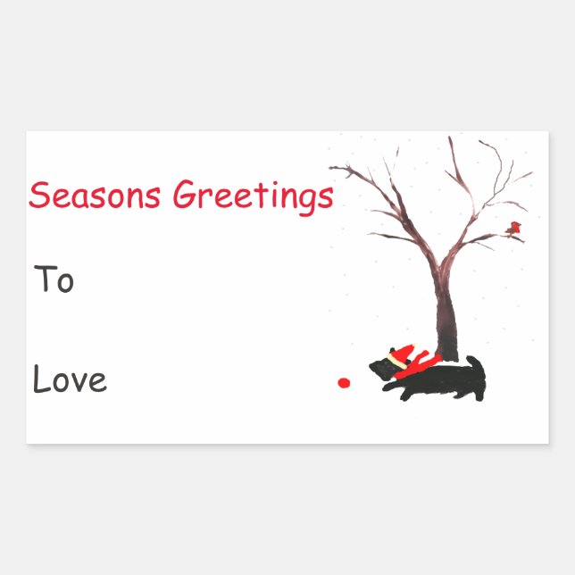 Pegatina Rectangular Temporada de Robin Dog en Escocia (Anverso)