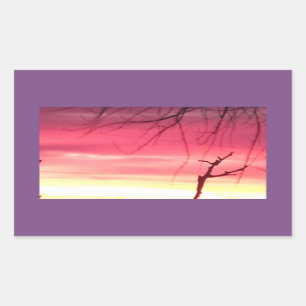 Pegatina Rectangular Temprano por la mañana invierno Sunrise Rectangula