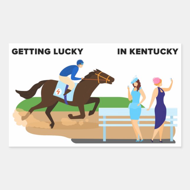 Pegatina Rectangular Tener suerte en Kentucky (Anverso)