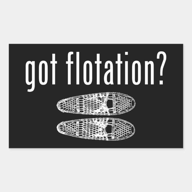 Pegatina Rectangular Tengo raquetas de nieve flotantes (Anverso)