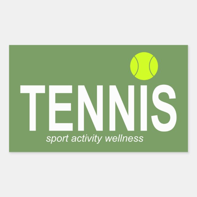 Pegatina Rectangular Tenis (Anverso)