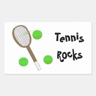 Pegatina Rectangular Tenis Rocks