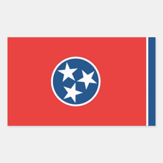 Pegatina Rectangular Tennessee (Anverso)
