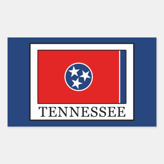 Pegatina Rectangular Tennessee (Anverso)