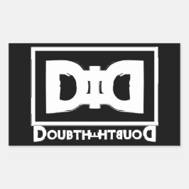 Pegatina Rectangular Teoría de la conspiración lema de la burla: Dudar 