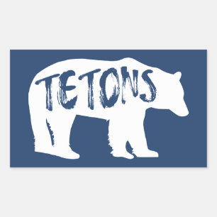 Pegatina Rectangular Tetons Bear
