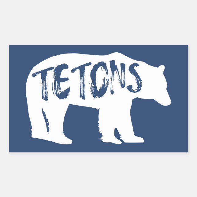Pegatina Rectangular Tetons Bear (Anverso)