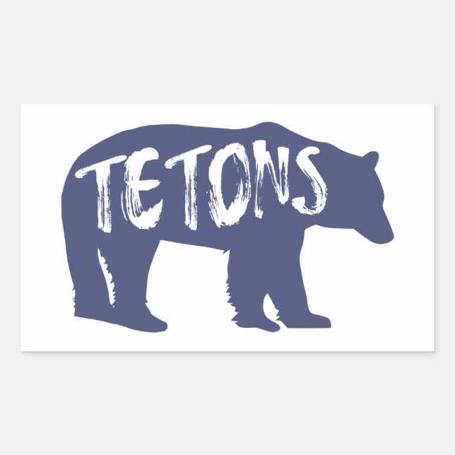 Pegatina Rectangular Tetons Bear (Anverso)