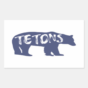 Pegatina Rectangular Tetons Bear