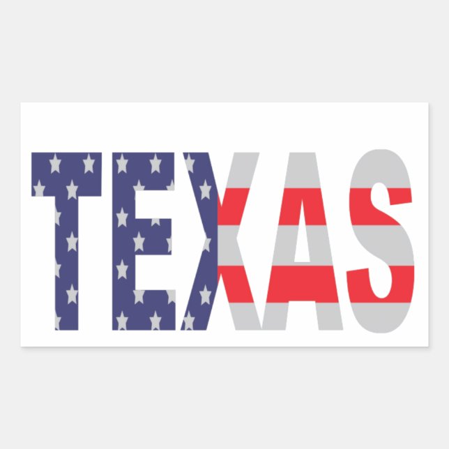 Pegatina Rectangular Texas (Anverso)