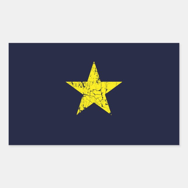 Pegatina Rectangular Texas, bandera histórica de Burnet Star, con probl (Anverso)