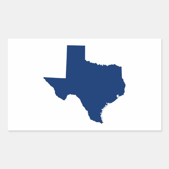 Pegatina Rectangular Texas en azul (Anverso)