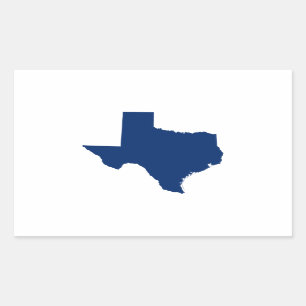 Pegatina Rectangular Texas en azul