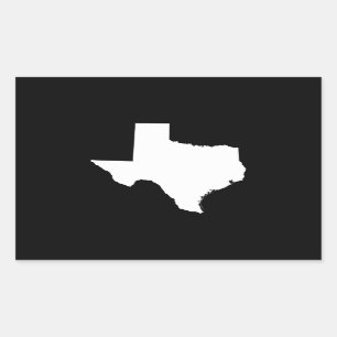 Pegatina Rectangular Texas en blanco y negro