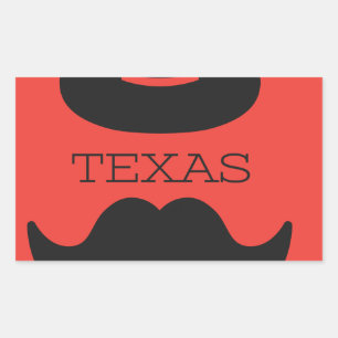 Pegatina Rectangular Texas en RED