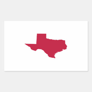 Pegatina Rectangular Texas en rojo