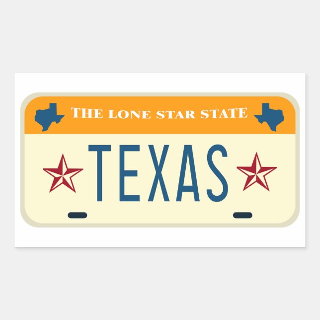 Pegatina Rectangular Texas License Plate, el estado de la estrella soli (Anverso)
