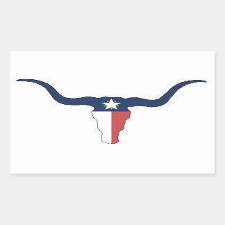 Pegatina Rectangular Texas Longhorn