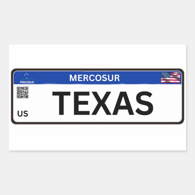 Pegatina Rectangular Texas Mercosur (Anverso)