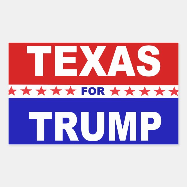 Pegatina Rectangular Texas Para Trump (Anverso)
