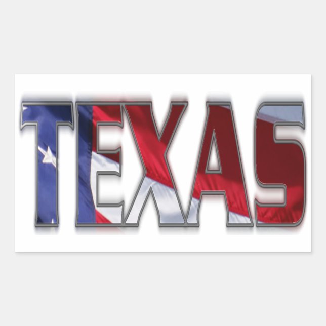 Pegatina Rectangular Texas Patriótico (Anverso)