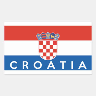 Pegatina Rectangular texto de símbolo de marca de país croatia
