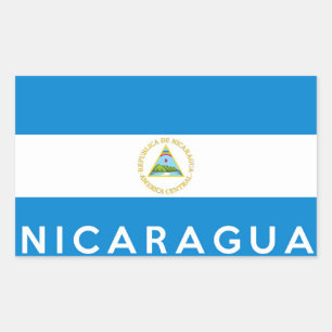 Pegatina Rectangular texto de símbolo de marca de país nicaragua