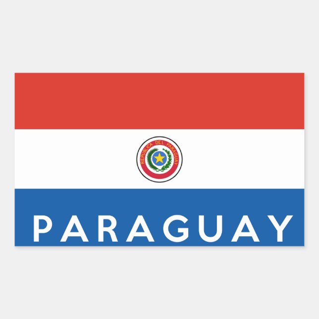 Pegatina Rectangular texto de símbolo de marca de país paraguayo (Anverso)