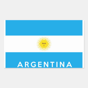 Pegatina Rectangular texto del símbolo de la bandera argentina