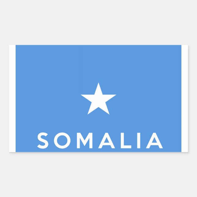 Pegatina Rectangular texto del símbolo del país de somalia (Anverso)