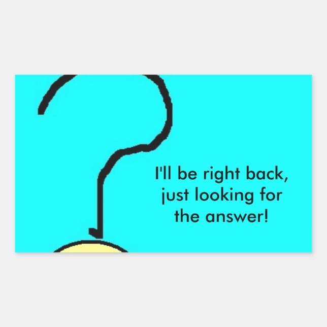 Pegatina Rectangular texto gracioso, emoji de signo de interrogación de (Anverso)