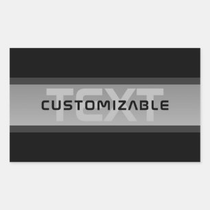 Pegatina Rectangular Texto moderno con capas de Personalizable   Negro 