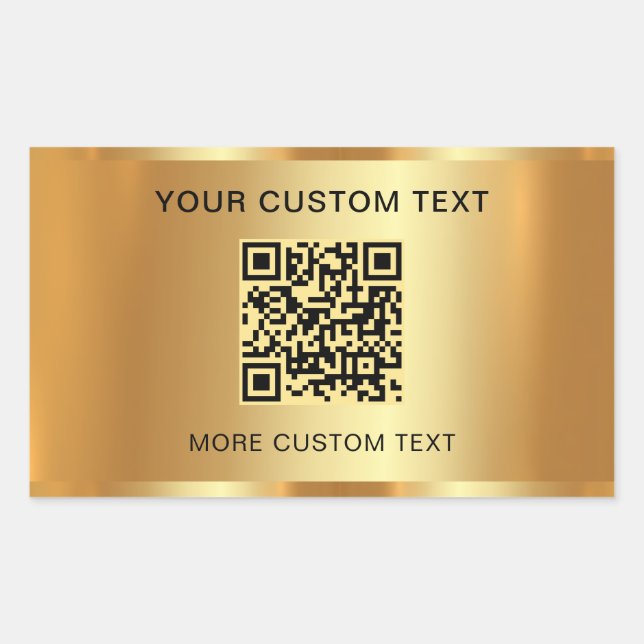 Pegatina Rectangular Texto personalizado Elegante escaneado Código QR A (Anverso)