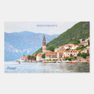 Pegatina Rectangular Texto personalizado Montenegro