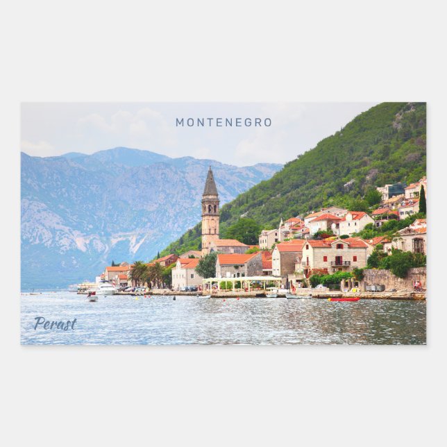 Pegatina Rectangular Texto personalizado Montenegro (Anverso)
