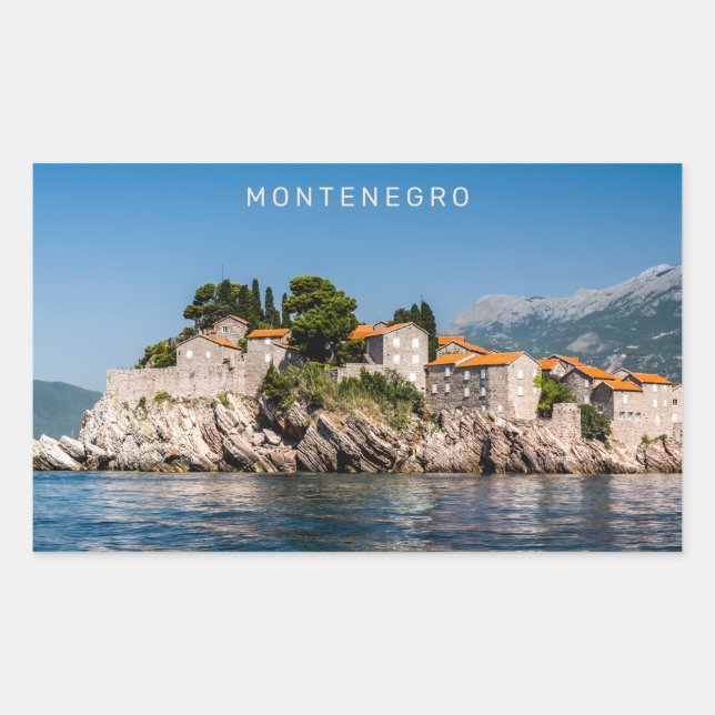 Pegatina Rectangular Texto personalizado Montenegro (Anverso)